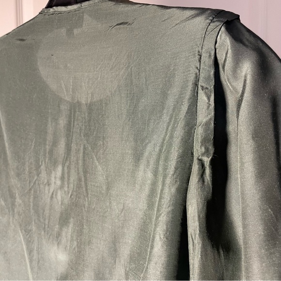 A.P.C. Army Green Silk Blouse - Picture 13 of 14